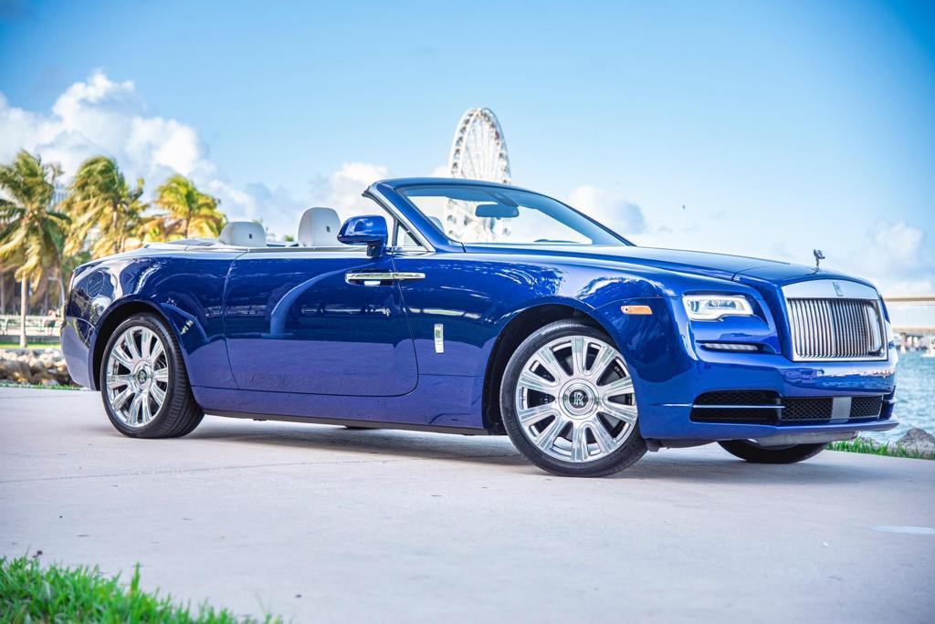Download Rolls Royce Dawn Blue Car PNG Image for Free